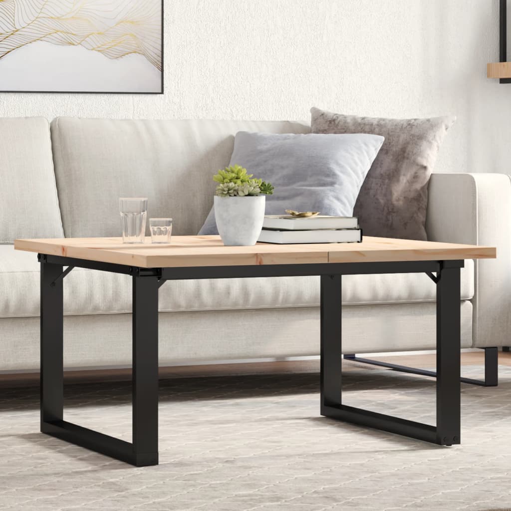 vidaXL Konferenčný stolík v tvare O 90x90x45,5 cm borovica a oceľ