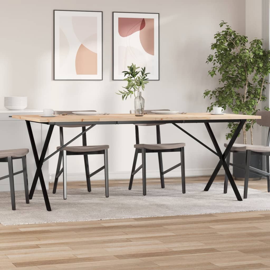 vidaXL Jedálenský stolík v tvare X 200x100x75,5 cm borovica a oceľ
