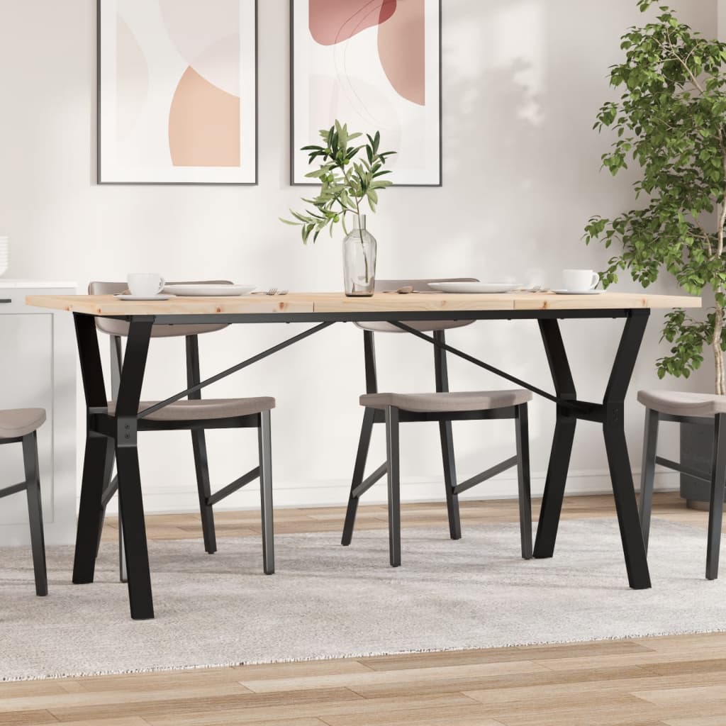vidaXL Jedálenský stolík v tvare Y 140x80x75,5 cm borovica a oceľ