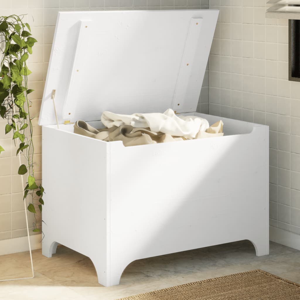 vidaXL Úložný box s vekom RANA biely 80x49x54 cm borovicový masív