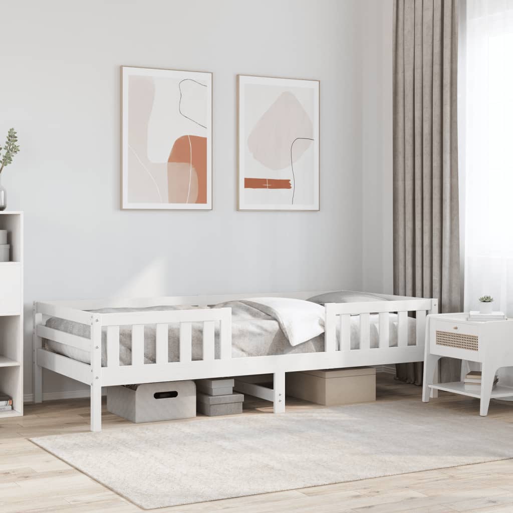 vidaXL Posteľ bez matraca biely 150x200 cm masívna borovica