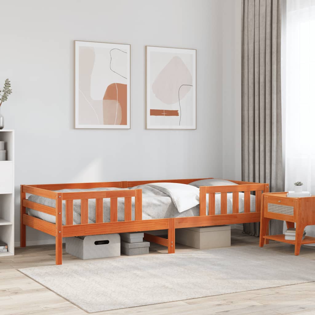vidaXL Posteľ bez matraca voskovo hnedá 90x190cm masívna borovica