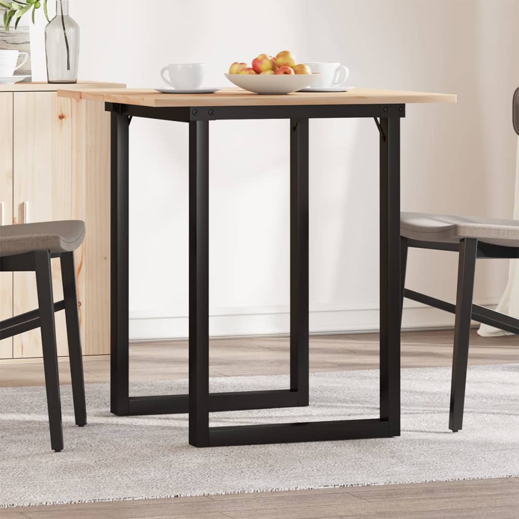 vidaXL Jedálenský stolík v tvare O 70x70x75 cm borovica a oceľ