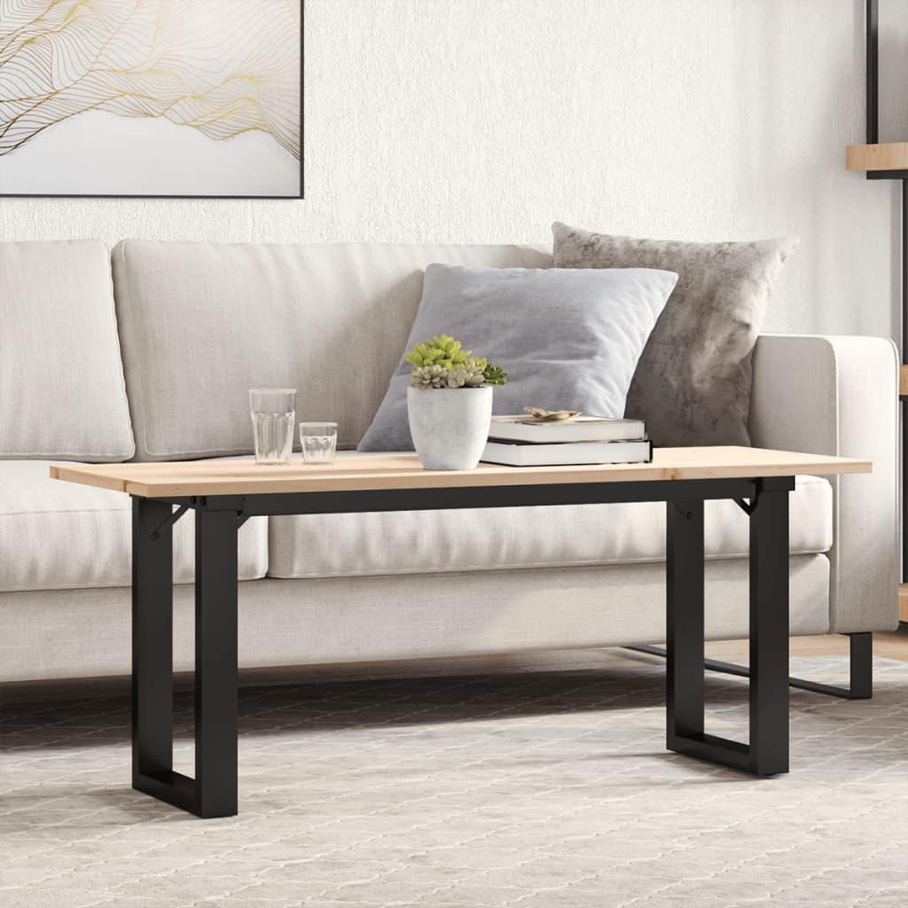 vidaXL Konferenčný stolík v tvare O 110x40x45 cm borovica a oceľ