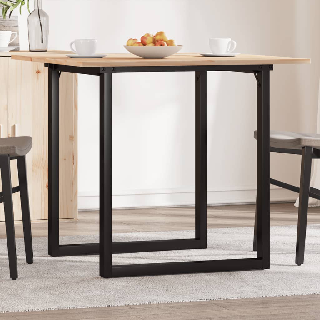 vidaXL Jedálenský stolík v tvare O 80x80x75 cm borovica a oceľ