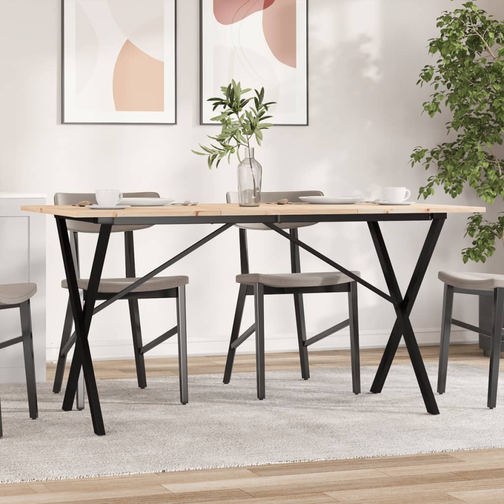 vidaXL Jedálenský stolík v tvare X 160x80x75 cm borovica a oceľ