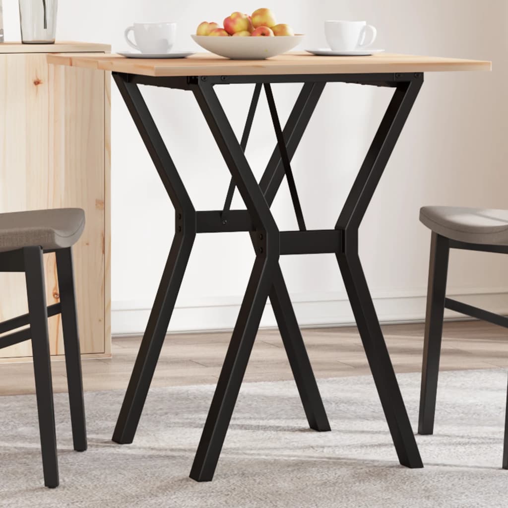 vidaXL Jedálenský stolík v tvare Y 70x70x75 cm borovica a oceľ