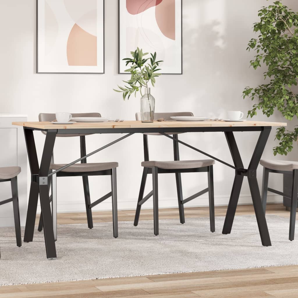 vidaXL Jedálenský stolík v tvare Y 140x80x75 cm borovica a oceľ