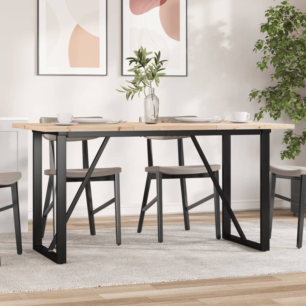 vidaXL Jedálenský stolík v tvare O 160x80x75,5 cm borovica a oceľ