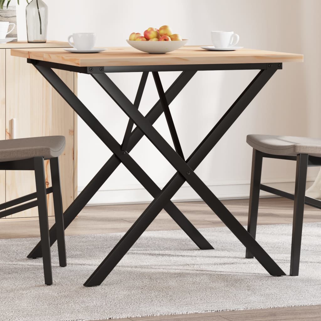 vidaXL Jedálenský stolík v tvare X 90x90x75,5 cm borovica a oceľ