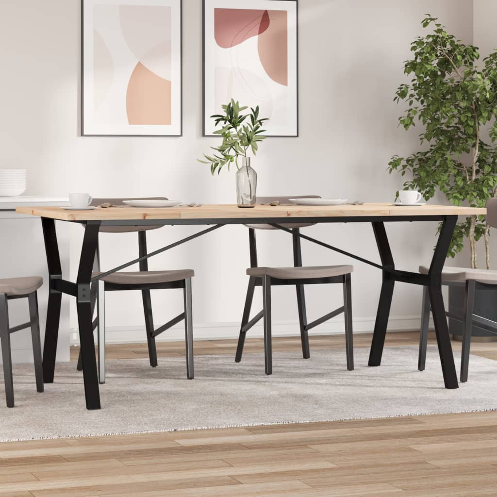 vidaXL Jedálenský stolík v tvare Y 180x90x75,5 cm borovica a oceľ