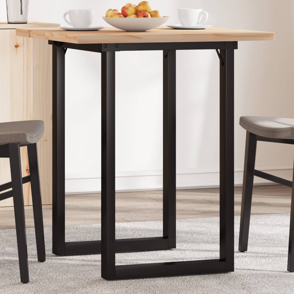 vidaXL Jedálenský stolík v tvare O 60x60x75,5 cm borovica a oceľ