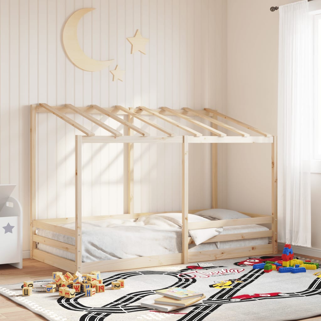 vidaXL Detská posteľ so strechou biela 80x200 cm borovicový masív