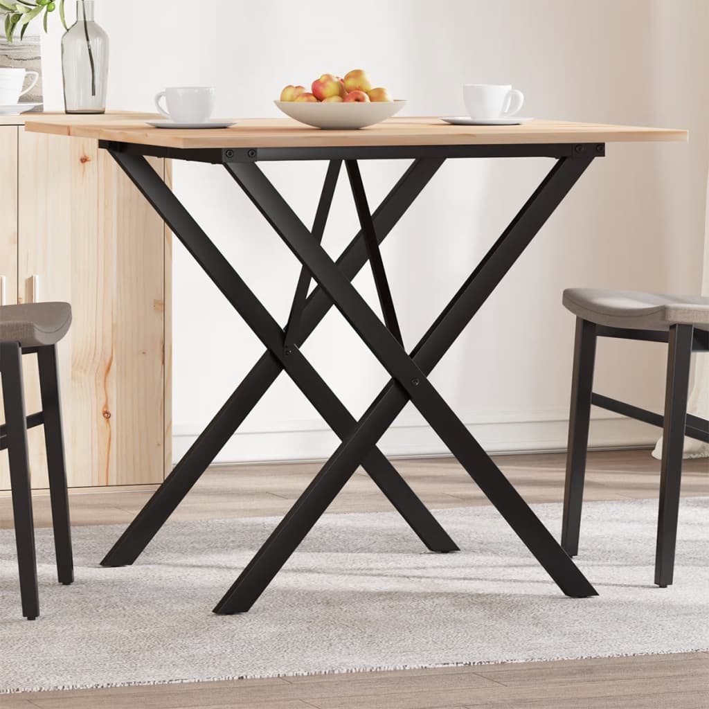 vidaXL Jedálenský stolík v tvare X 90x90x75 cm borovica a oceľ