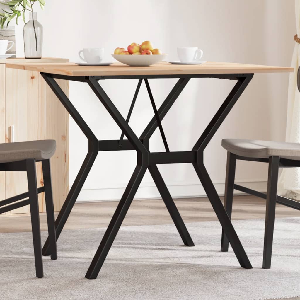 vidaXL Jedálenský stolík v tvare Y 90x90x75 cm borovica a oceľ