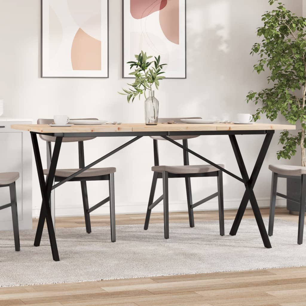 vidaXL Jedálenský stolík v tvare X 140x80x75,5 cm borovica a oceľ