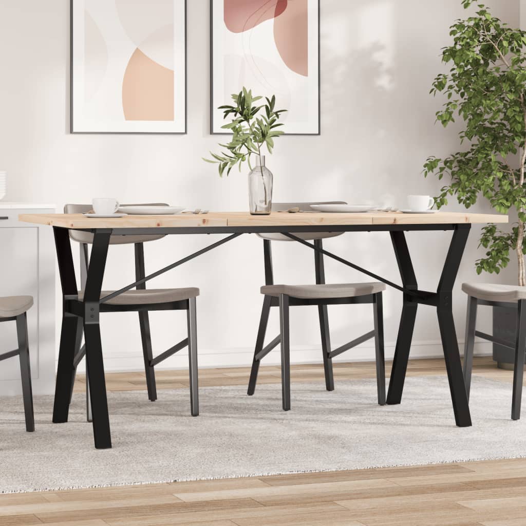 vidaXL Jedálenský stolík v tvare Y 160x80x75,5 cm borovica a oceľ