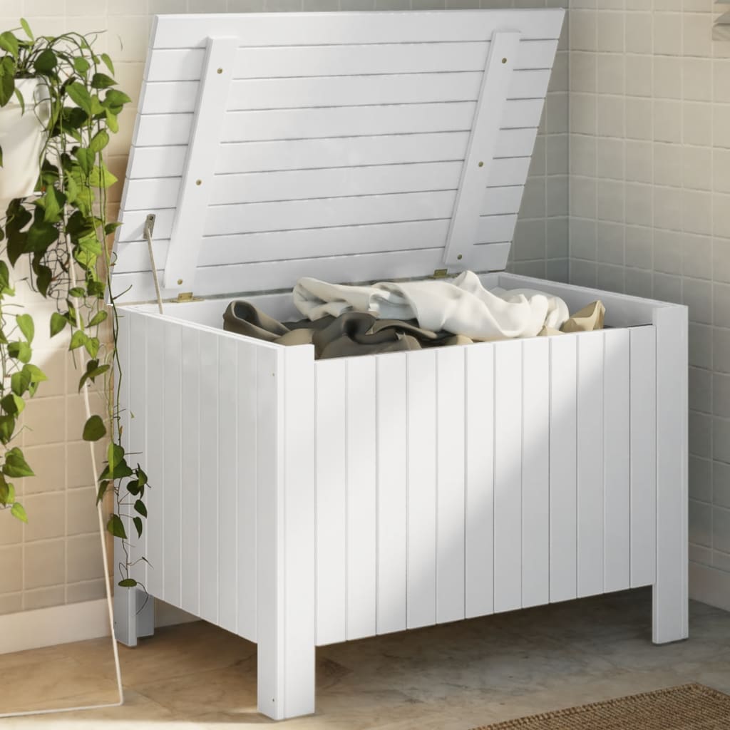 vidaXL Úložný box s vekom RANA biely 80x49x54 cm borovicový masív