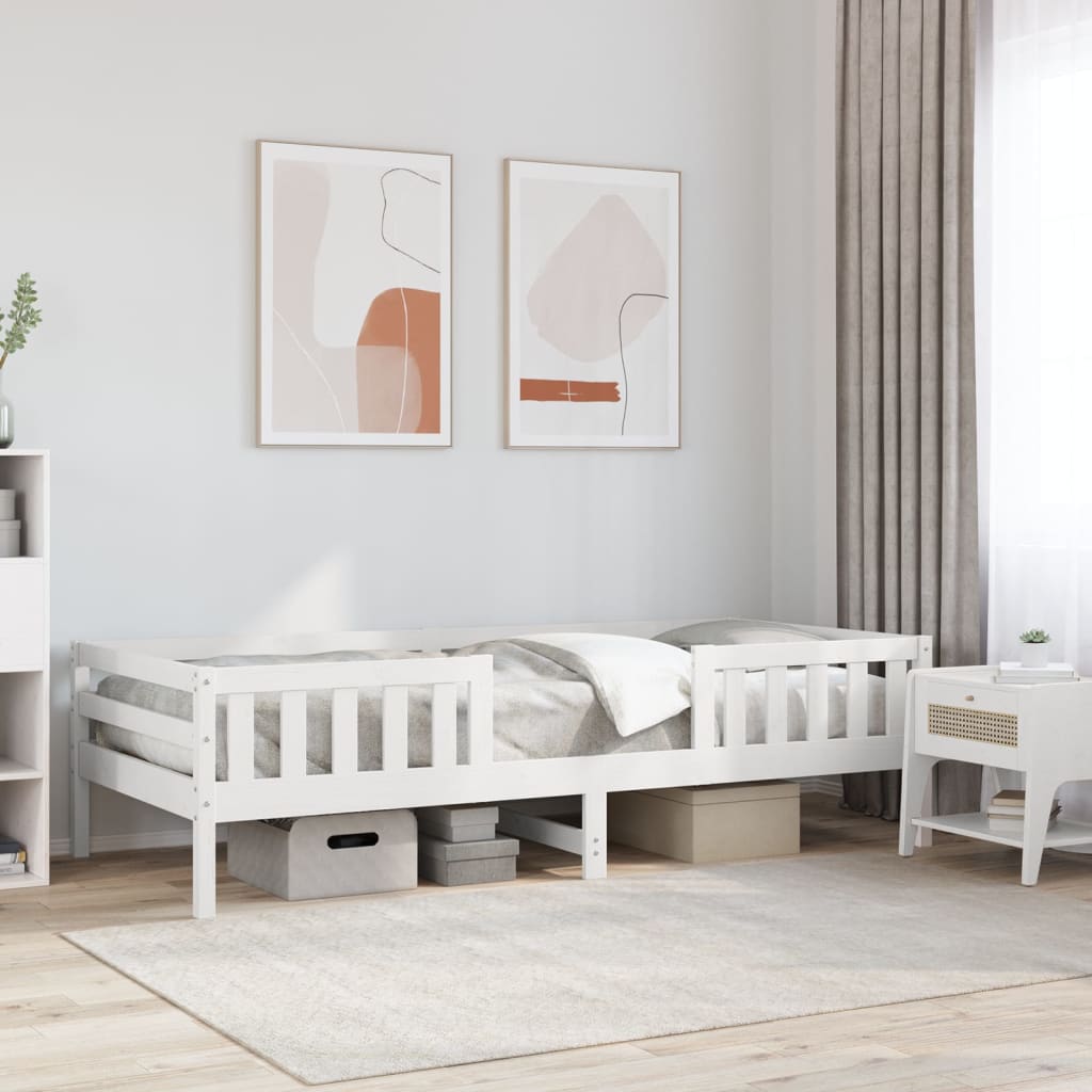 vidaXL Posteľný rám bez matraca biely 80x200 cm borovicový masív