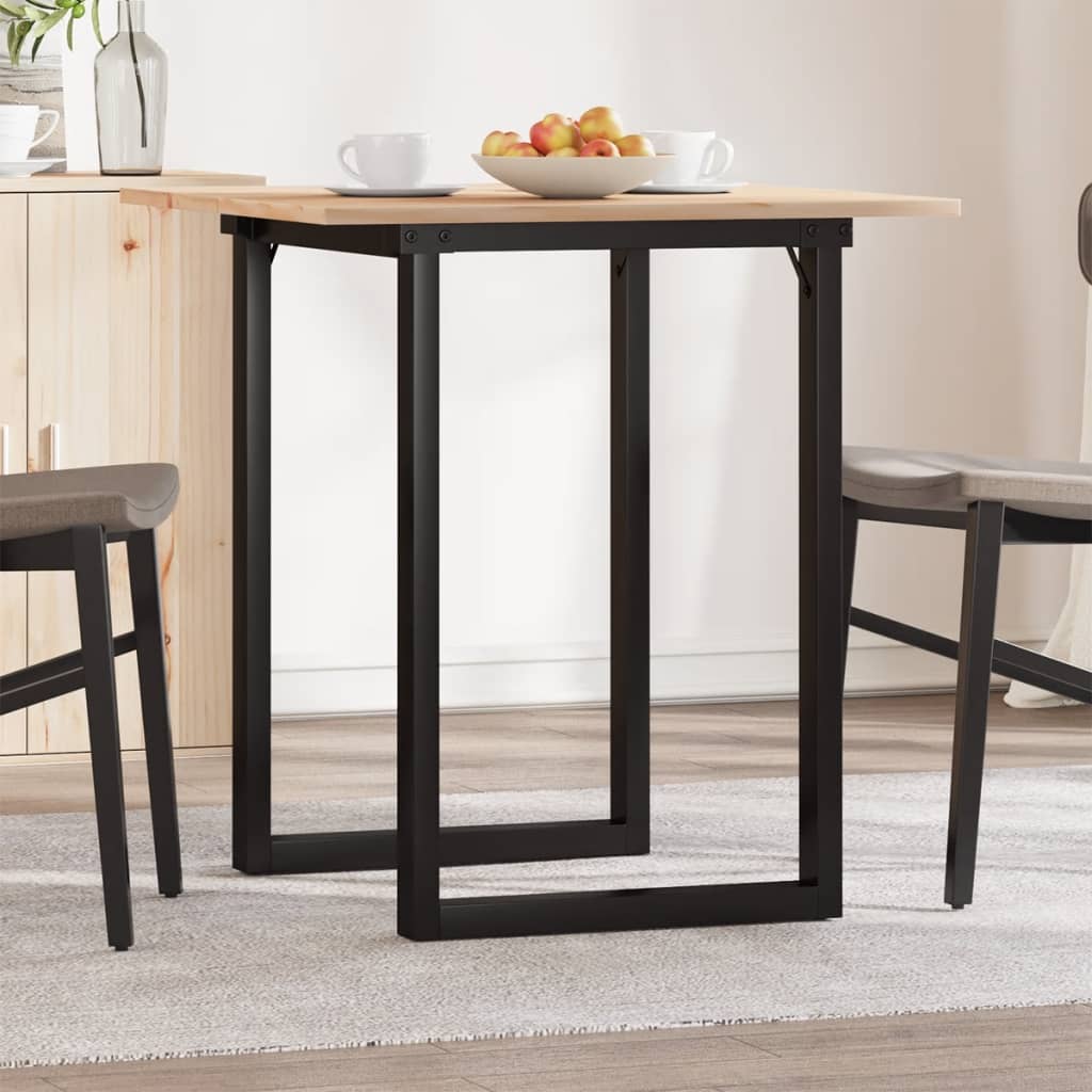 vidaXL Jedálenský stolík v tvare O 60x60x75 cm borovica a oceľ