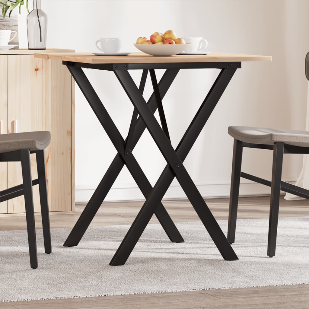 vidaXL Jedálenský stolík v tvare X 70x70x75 cm borovica a oceľ