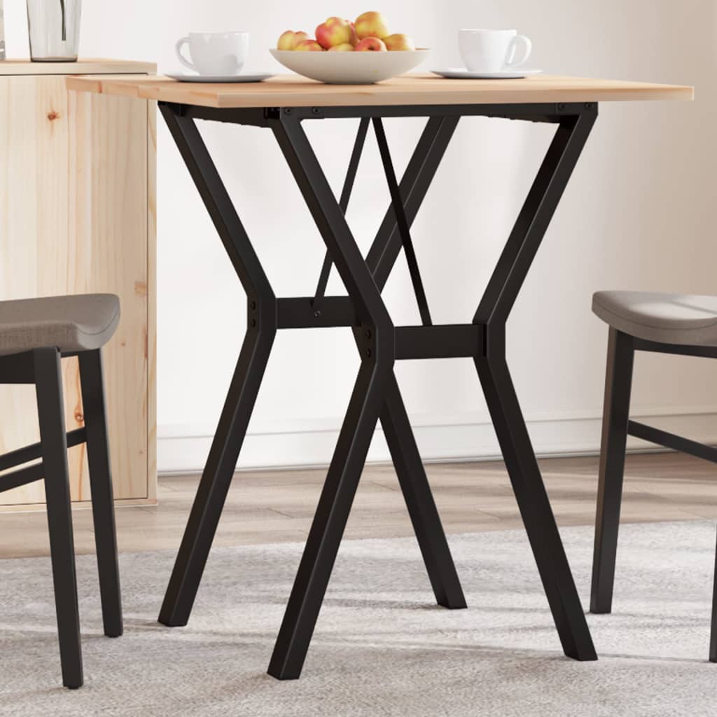 vidaXL Jedálenský stolík v tvare Y 60x60x75 cm borovica a oceľ