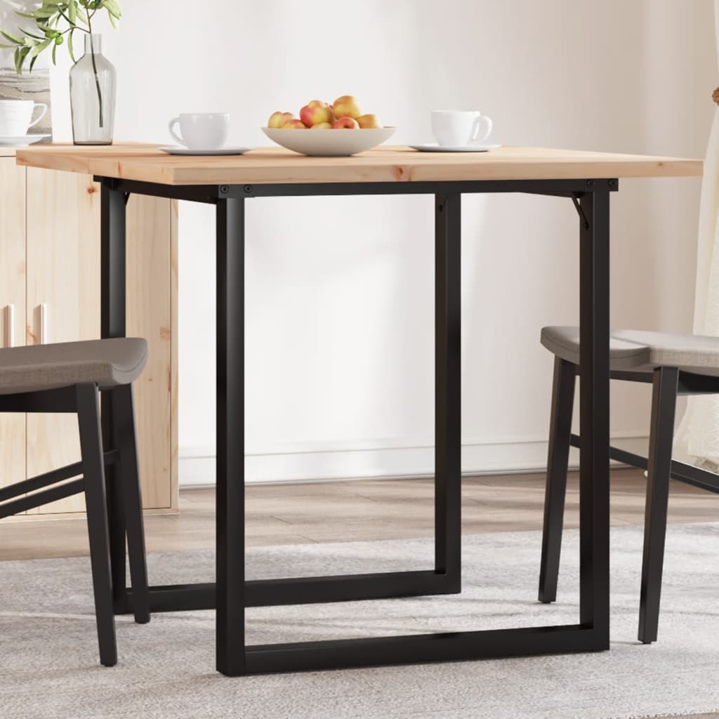 vidaXL Jedálenský stolík v tvare O 90x90x75,5 cm borovica a oceľ