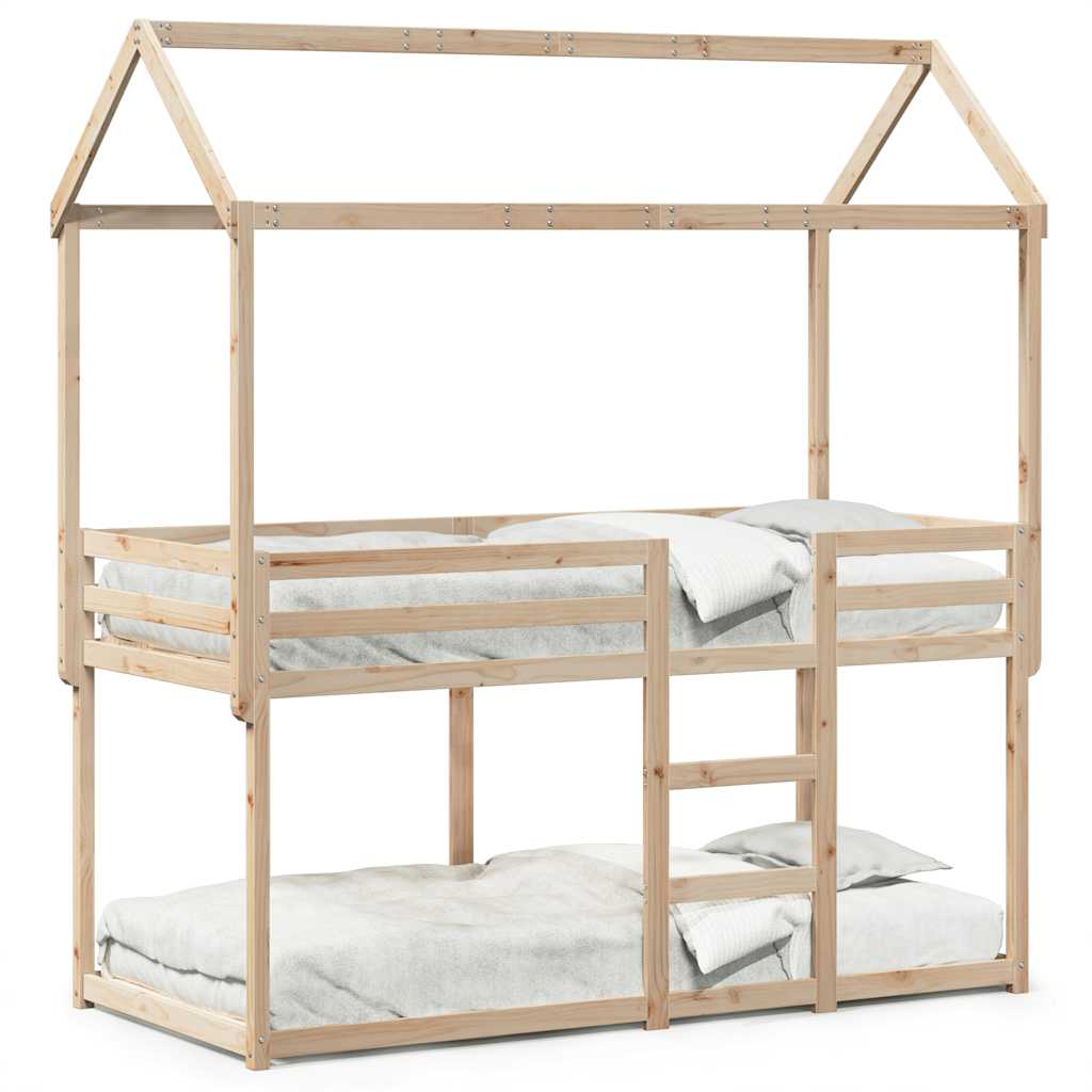 vidaXL Poschodová posteľ bez matraca 90x200 cm masívna borovica