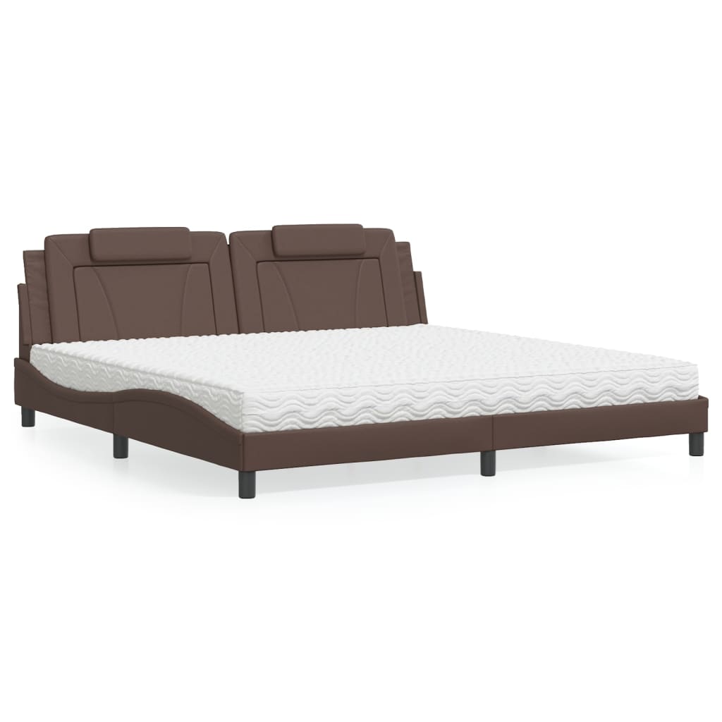 vidaXL Posteľ s matracom hnedá 200x200 cm umelá koža