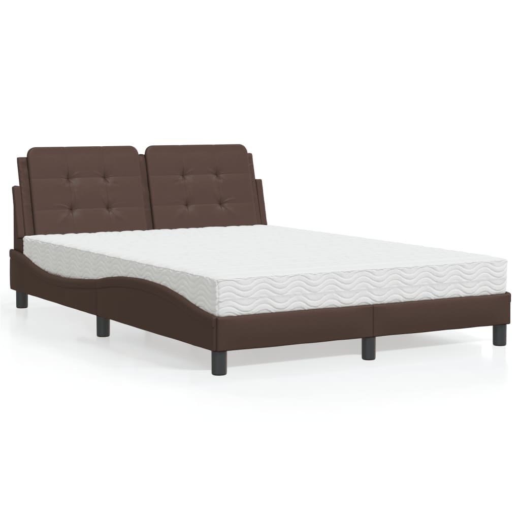 vidaXL Posteľ s matracom hnedá 120x200 cm umelá koža