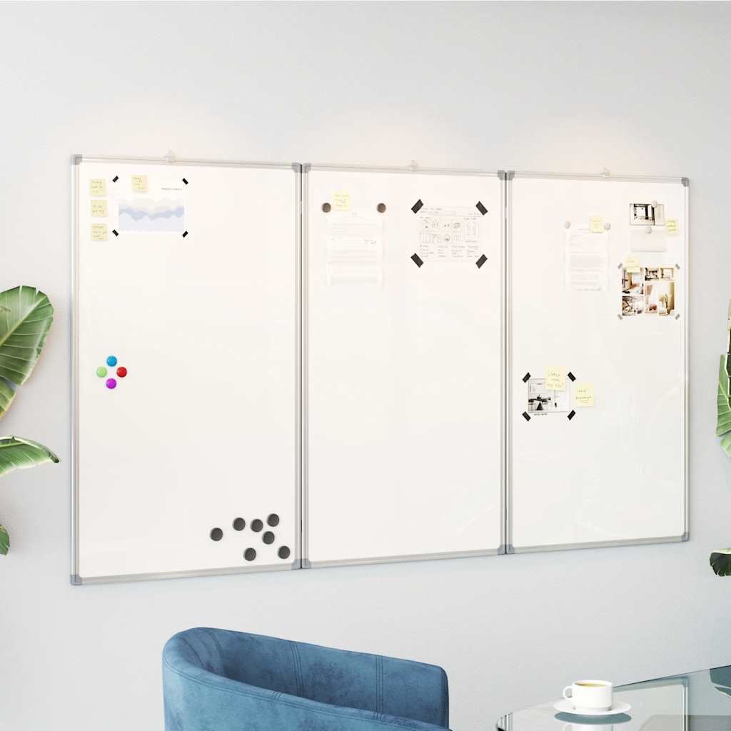 vidaXL Magnetická biela tabuľa skladacia 180x80x1,7 cm hliník