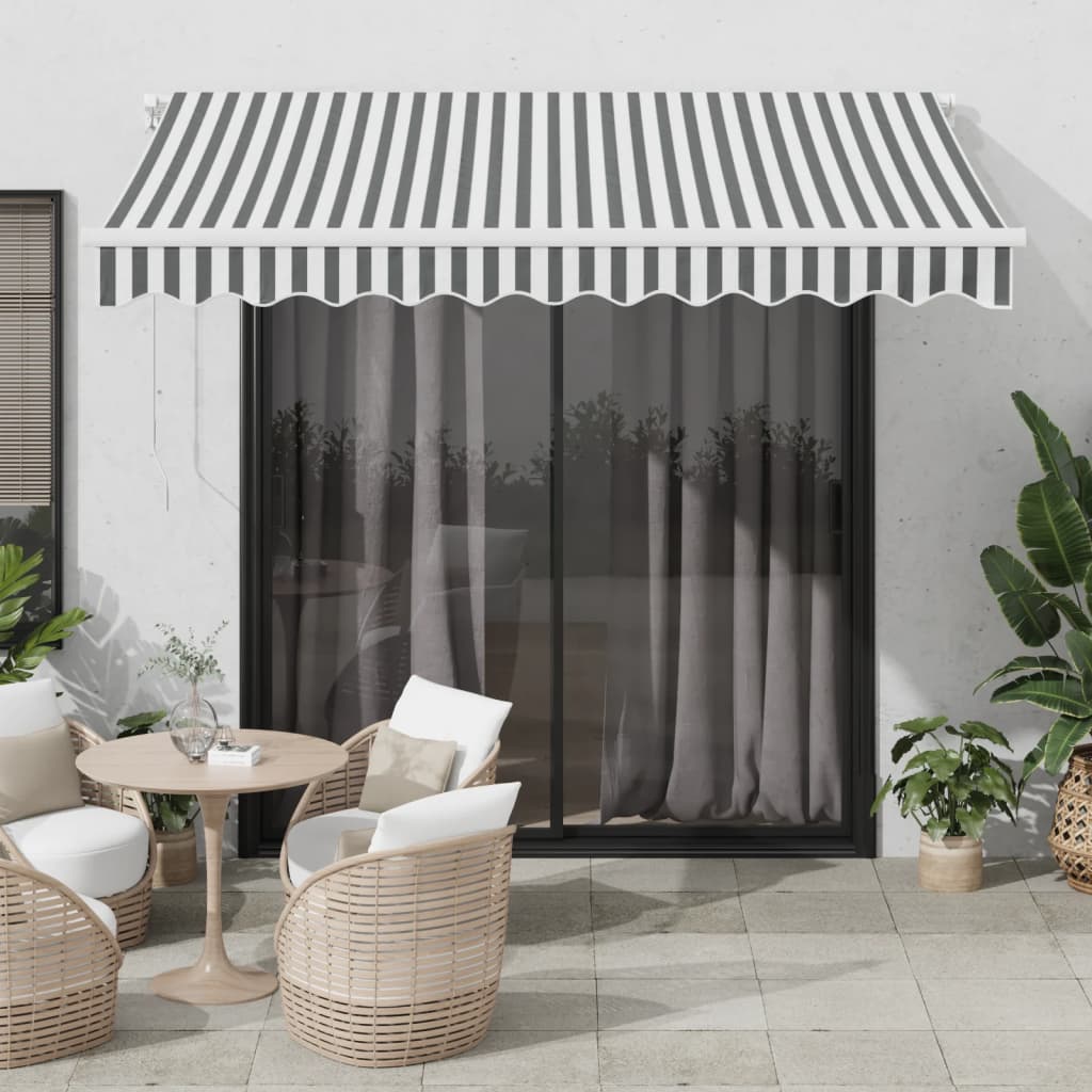 vidaXL Automaticky zaťahovacia markíza antracit a biela 300x250 cm