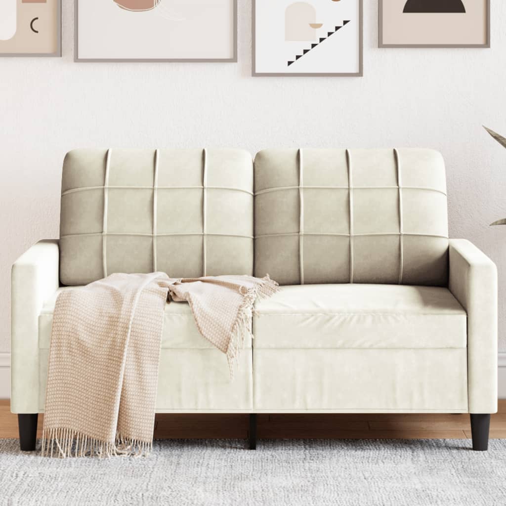 vidaXL 2-miestna pohovka krémová 120 cm zamat