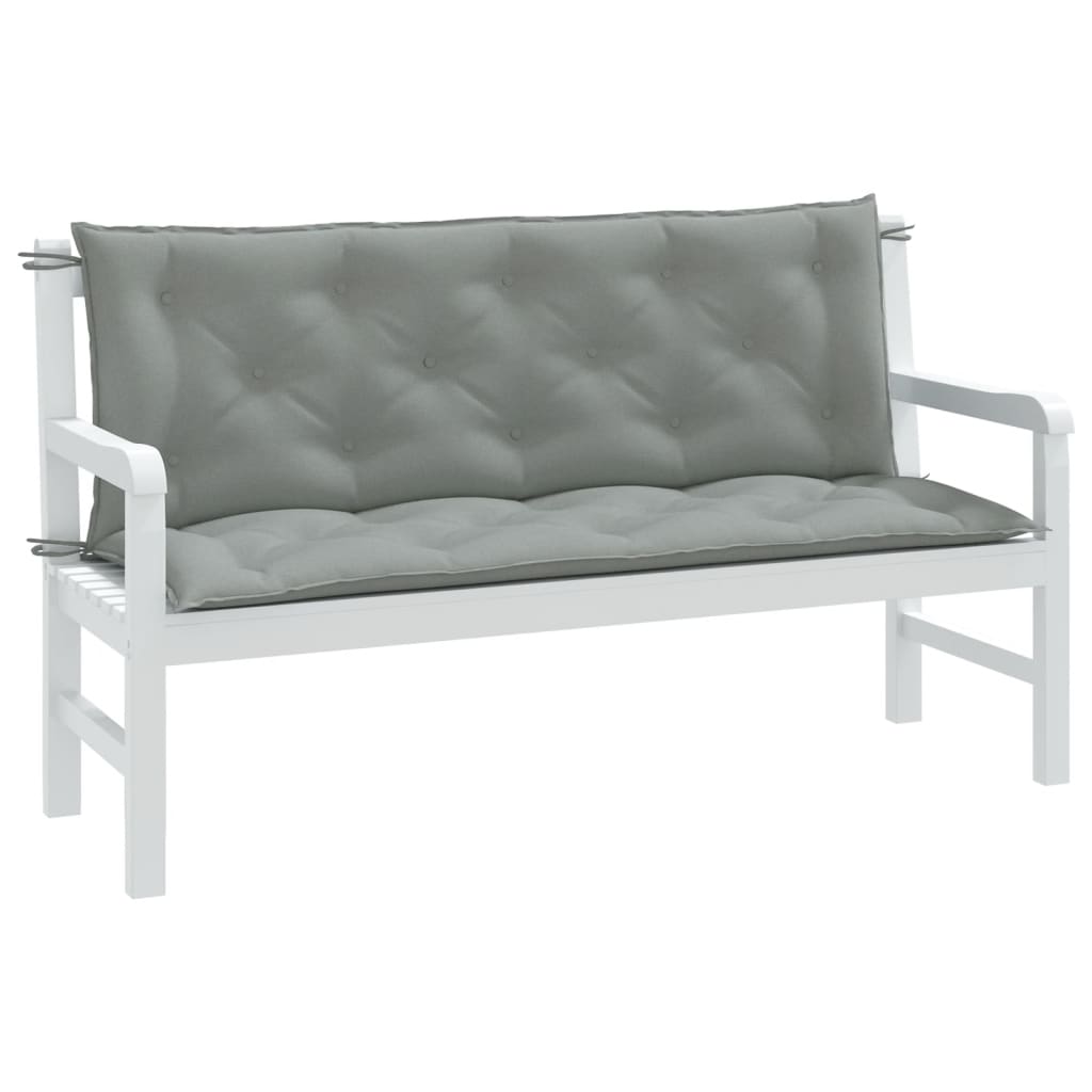 vidaXL Vankúše na záh. lavičku 2 ks bledosivá melanž 150x50x7 cm látka