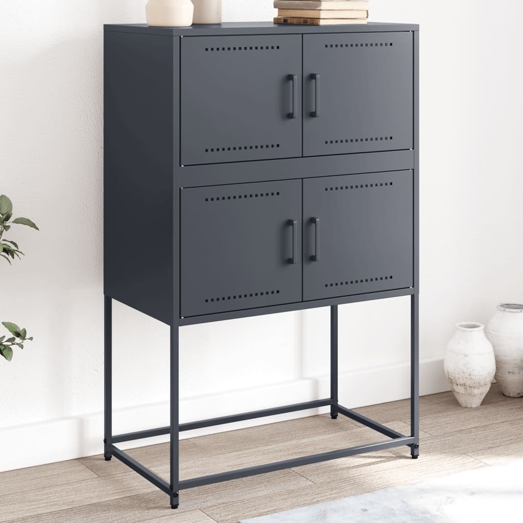 vidaXL Komoda antracitová 68,5x38,5x107 cm oceľ