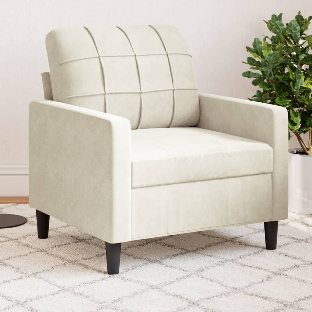 vidaXL Kreslo krémové 60 cm zamat