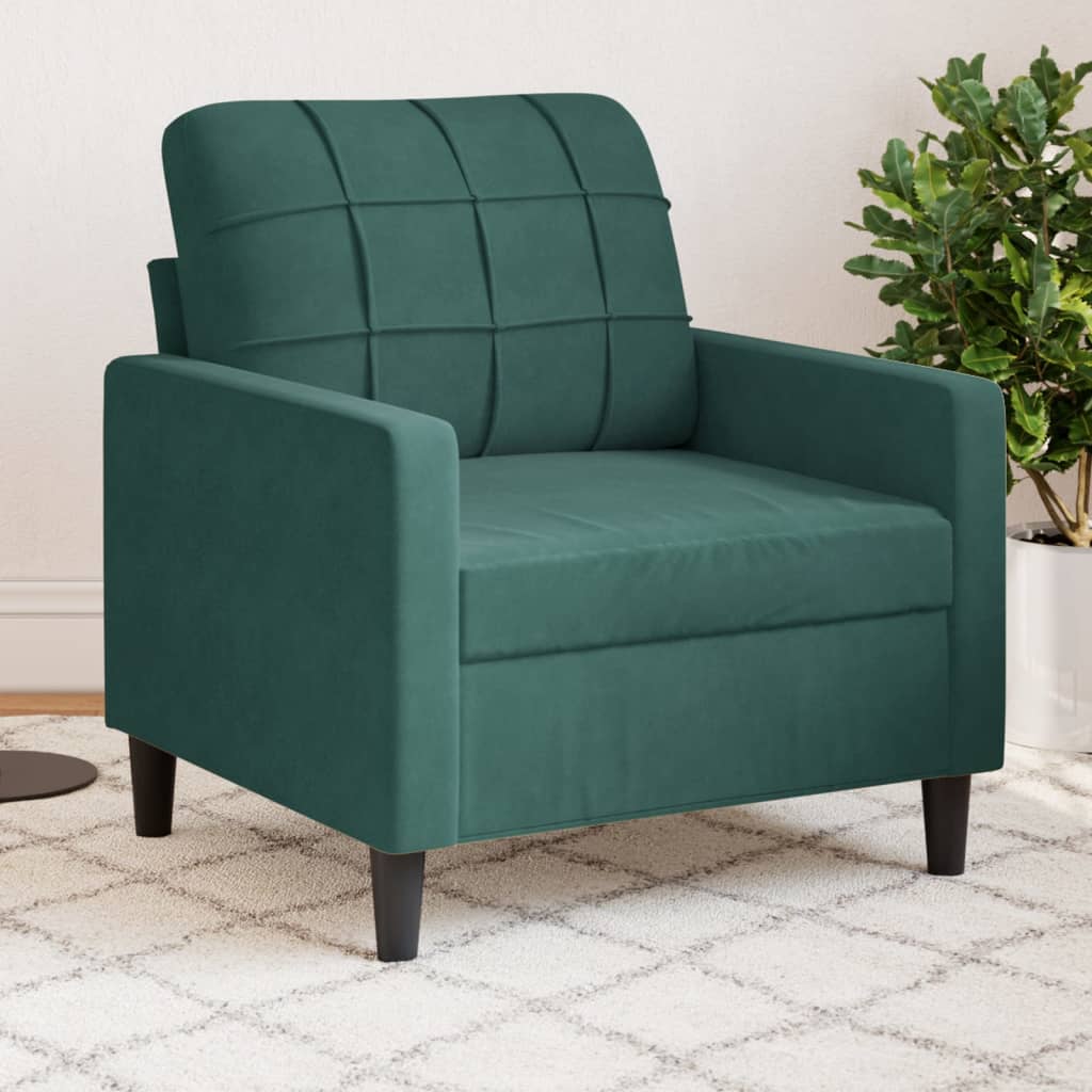 vidaXL Kreslo zelené 60 cm zamat