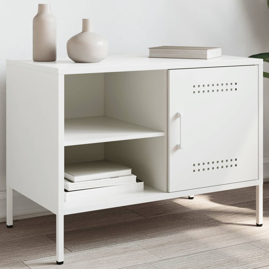 vidaXL TV skrinka biela 68x39x50,5 cm oceľ