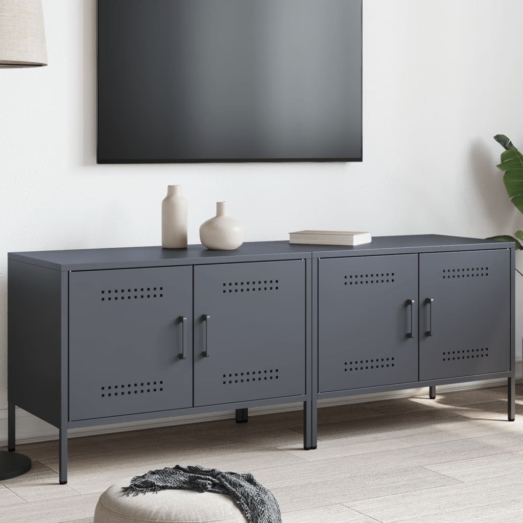 vidaXL TV skrinky 2 ks antracitové 68x39x50,5 cm oceľ