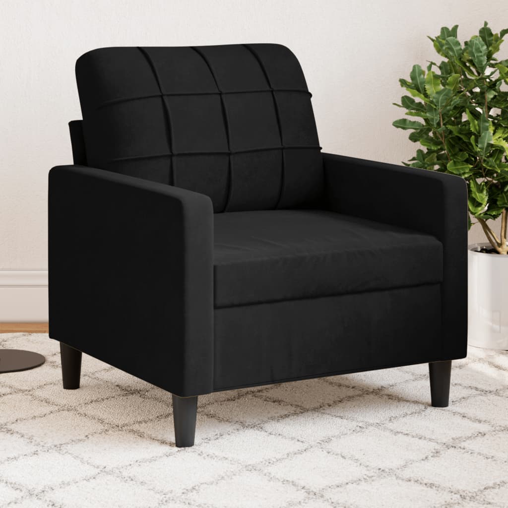 vidaXL Kreslo čierne 60 cm zamat