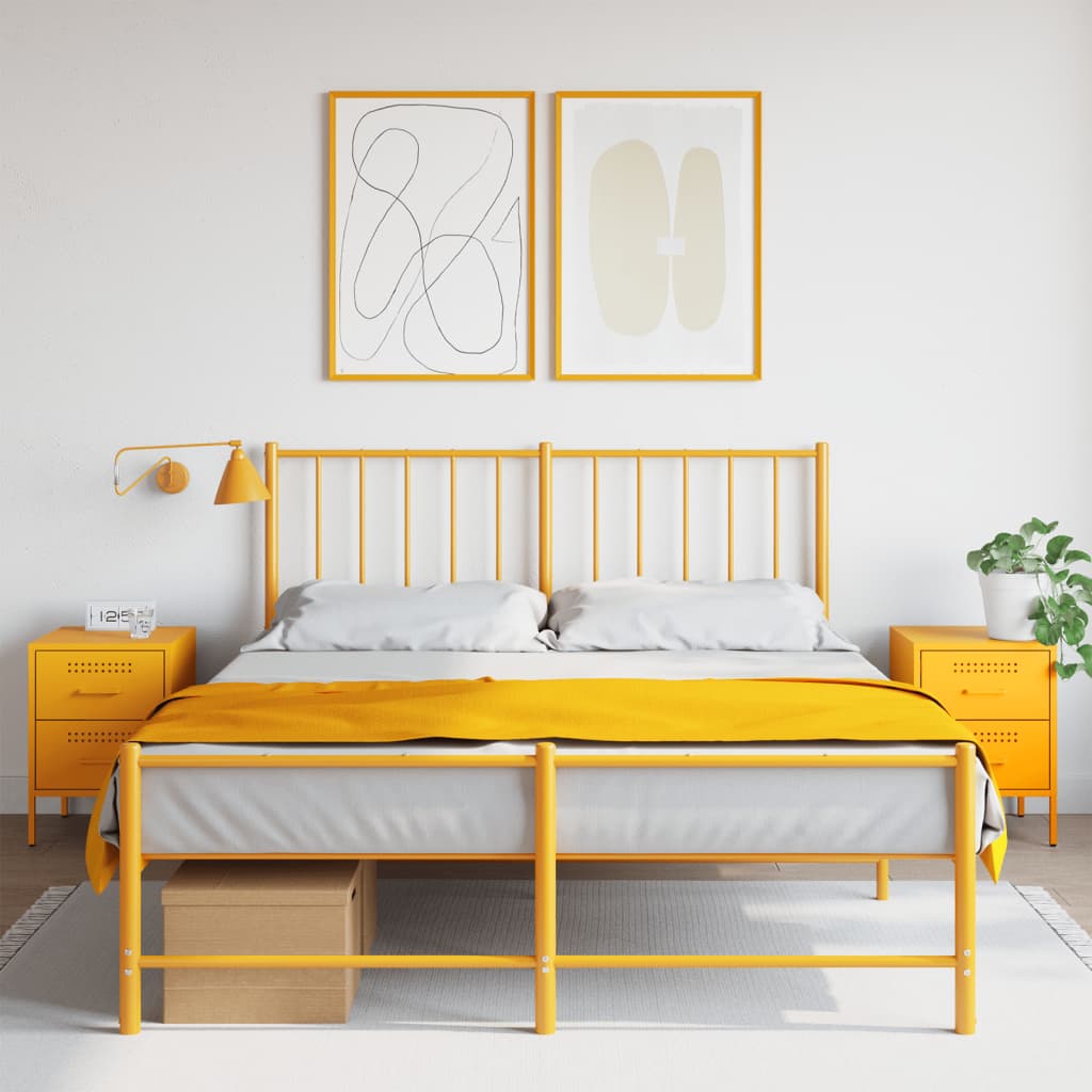 vidaXL Nočné stolíky 2 ks horčicovožlté 36x39x50,5 cm oceľ