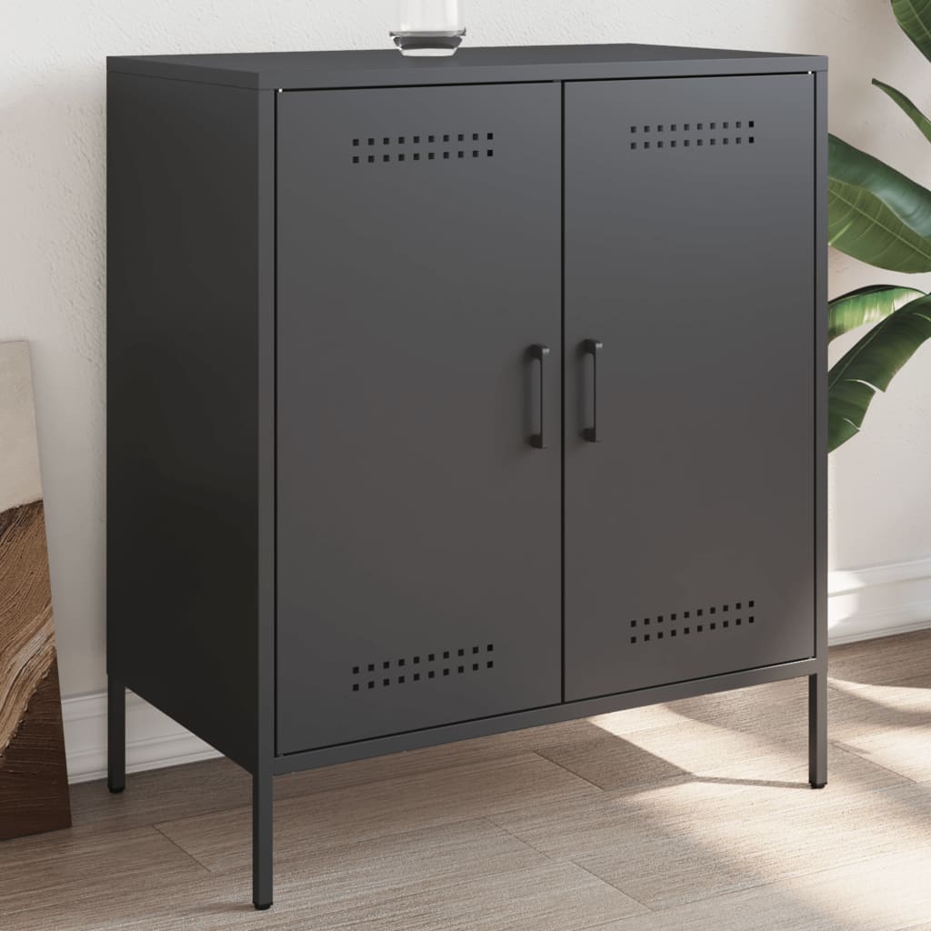 vidaXL Komoda čierna 68x39x79 cm oceľ