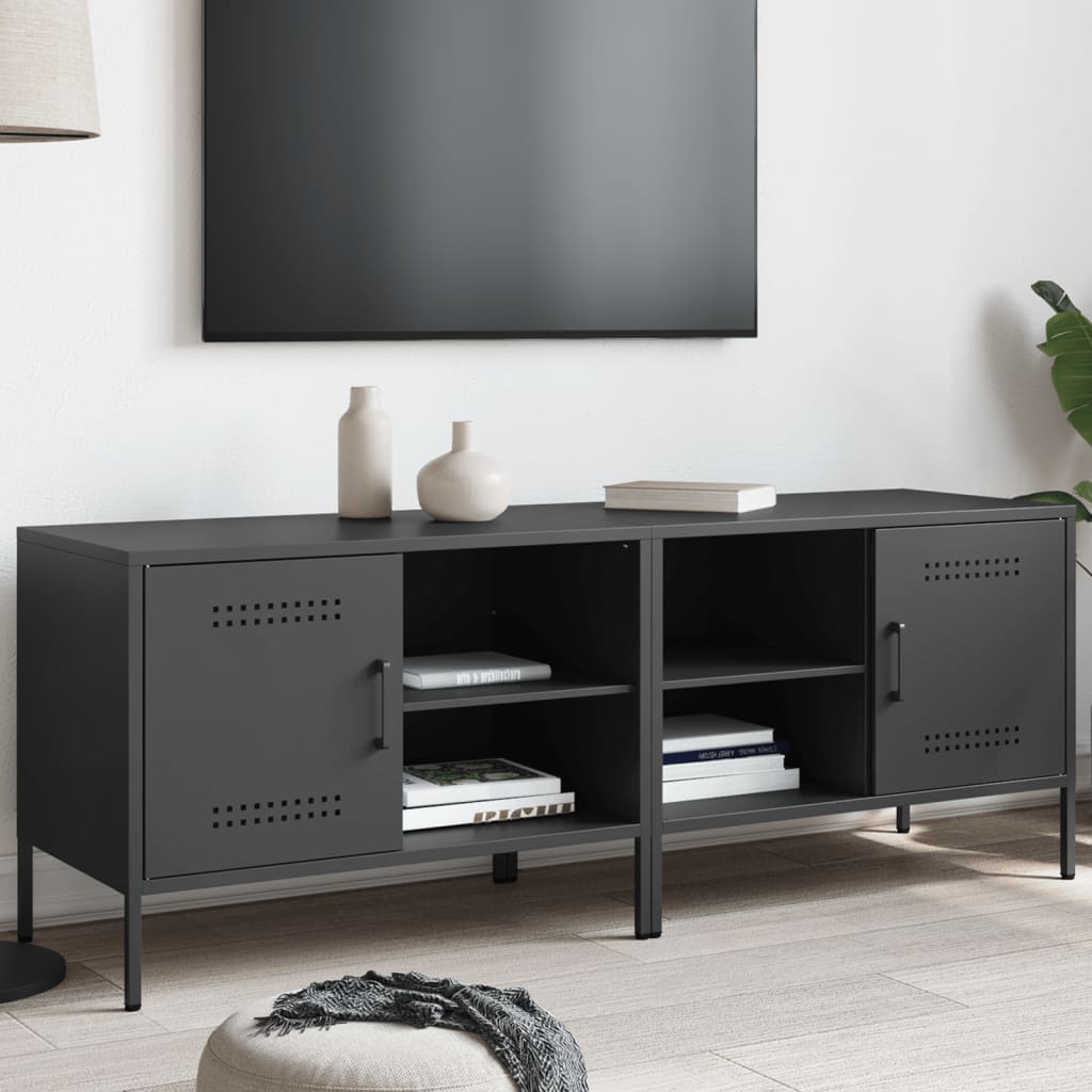 vidaXL TV skrinky 2 ks čierne 68x39x50,5 cm oceľ