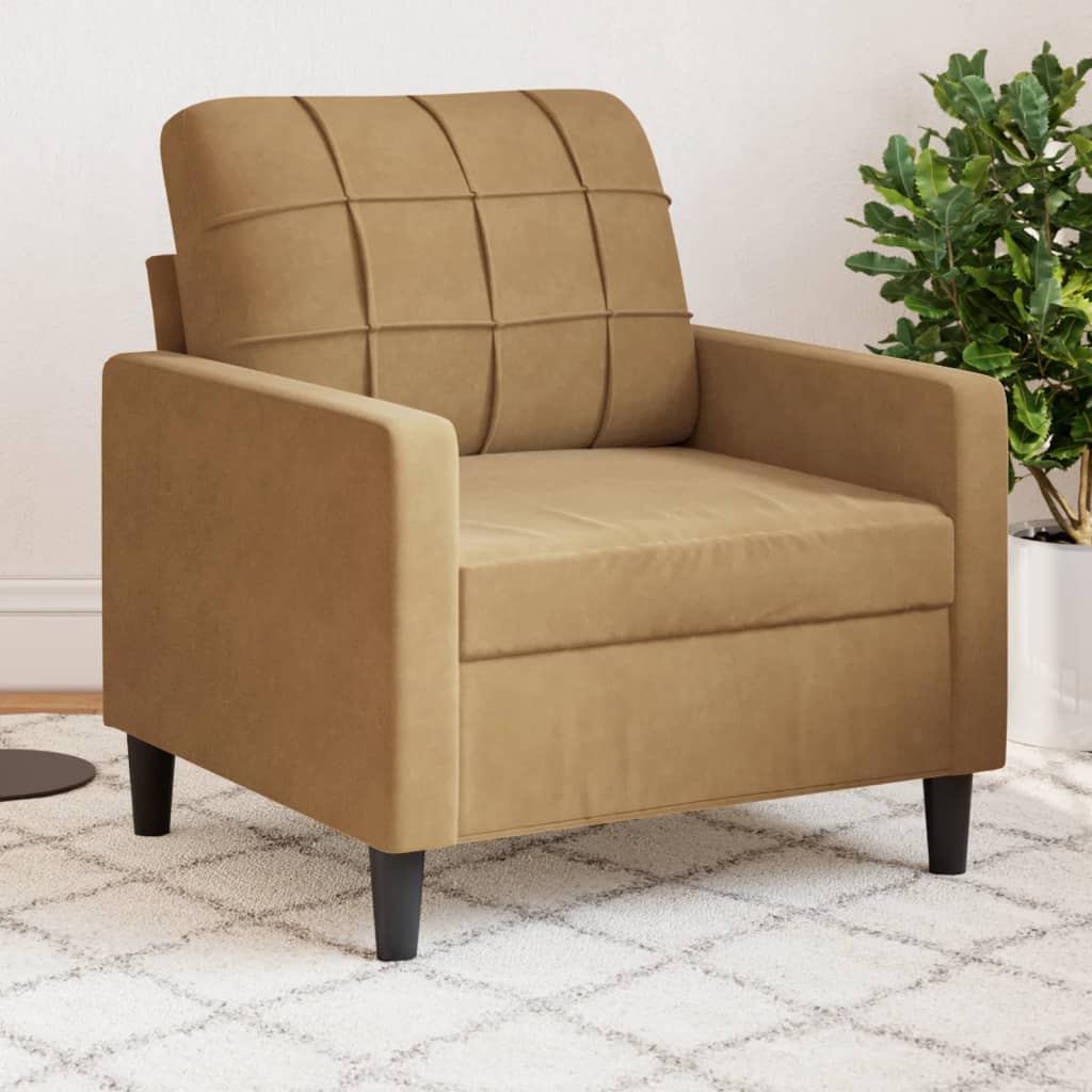 vidaXL Kreslo hnedé 60 cm zamat