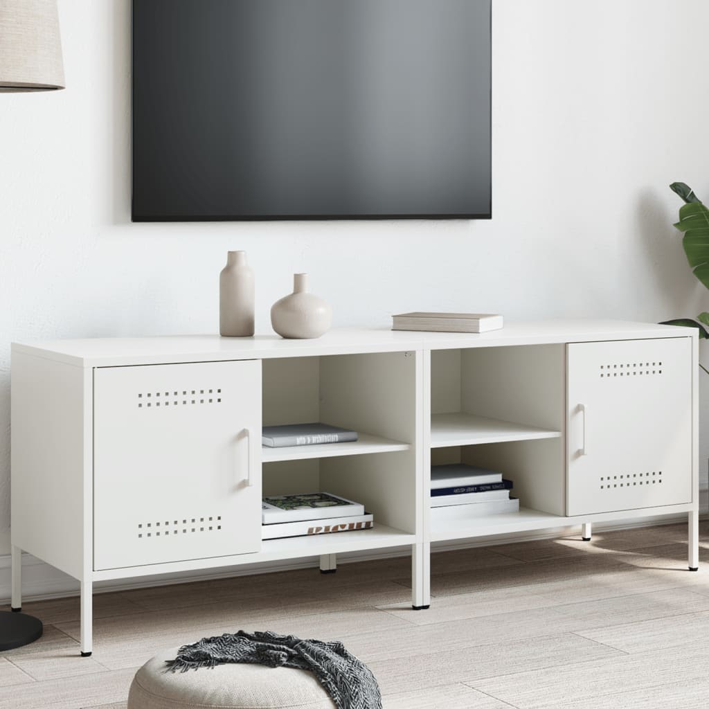 vidaXL TV skrinky 2 ks biele 68x39x50,5 cm oceľ