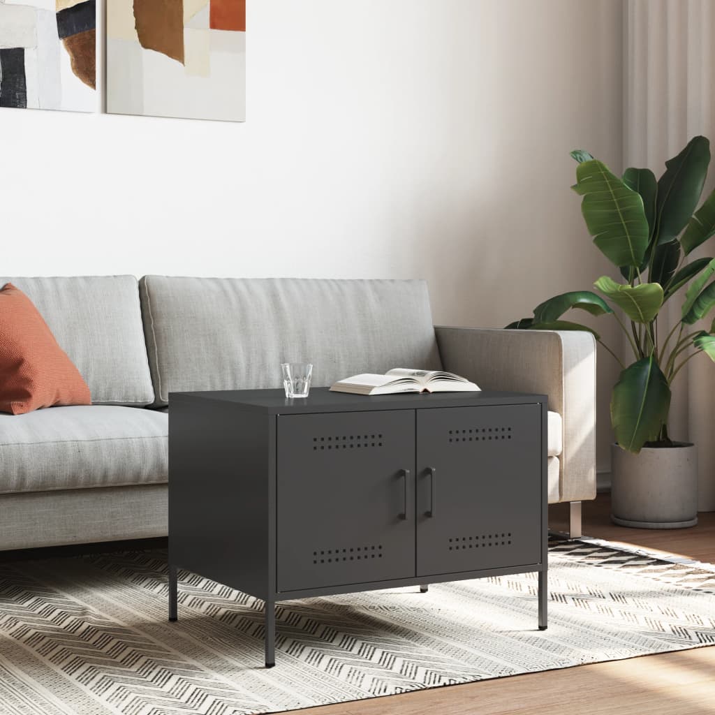 vidaXL Konferenčný stolík čierny 68x50x50,5 cm oceľ