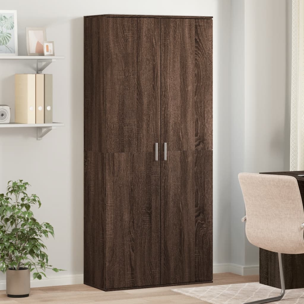 vidaXL Vysoká skrinka hnedý dub 80x35x180 cm kompozitné drevo