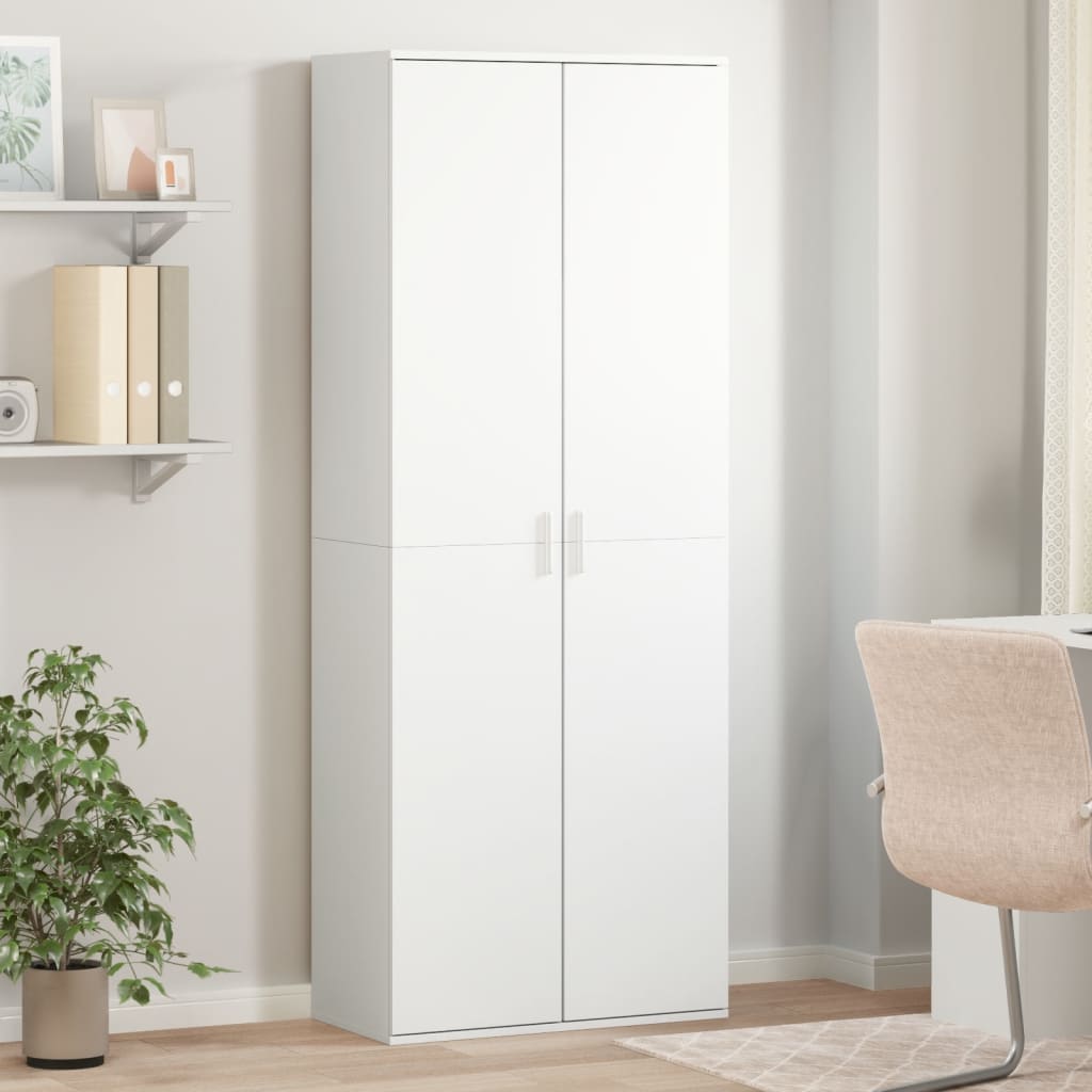 vidaXL Vysoká skrinka biela 70x35x180 cm kompozitné drevo
