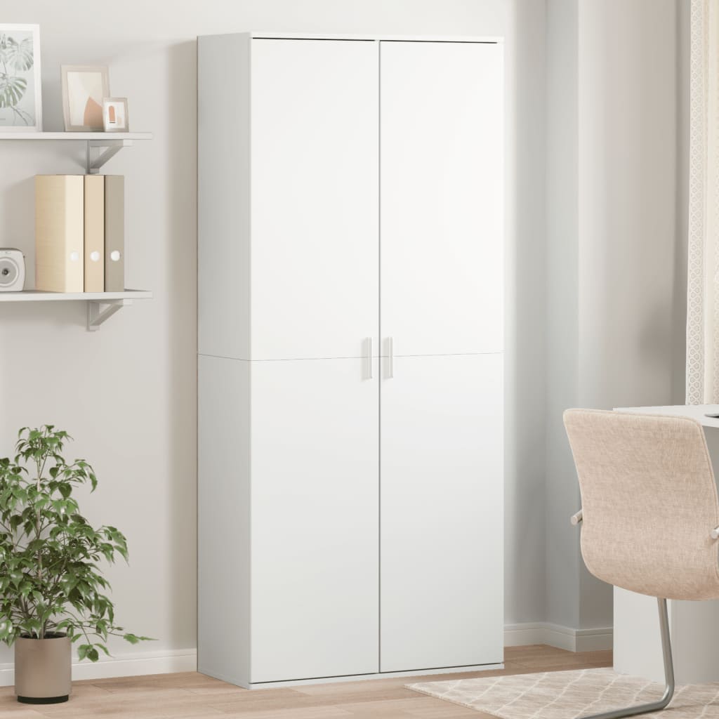 vidaXL Vysoká skrinka biela 80x35x180 cm kompozitné drevo