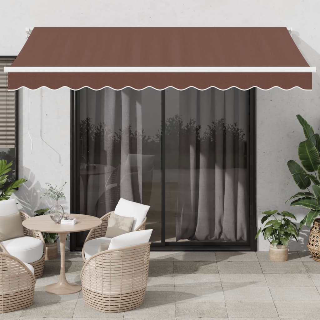 vidaXL Automaticky zaťahovacia markíza hnedá 350x250 cm